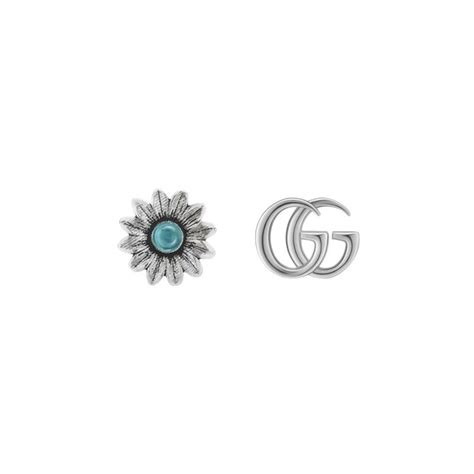 orecchini gucci argento doppia g|Orecchini con fiore e Doppia G in argento 925 .